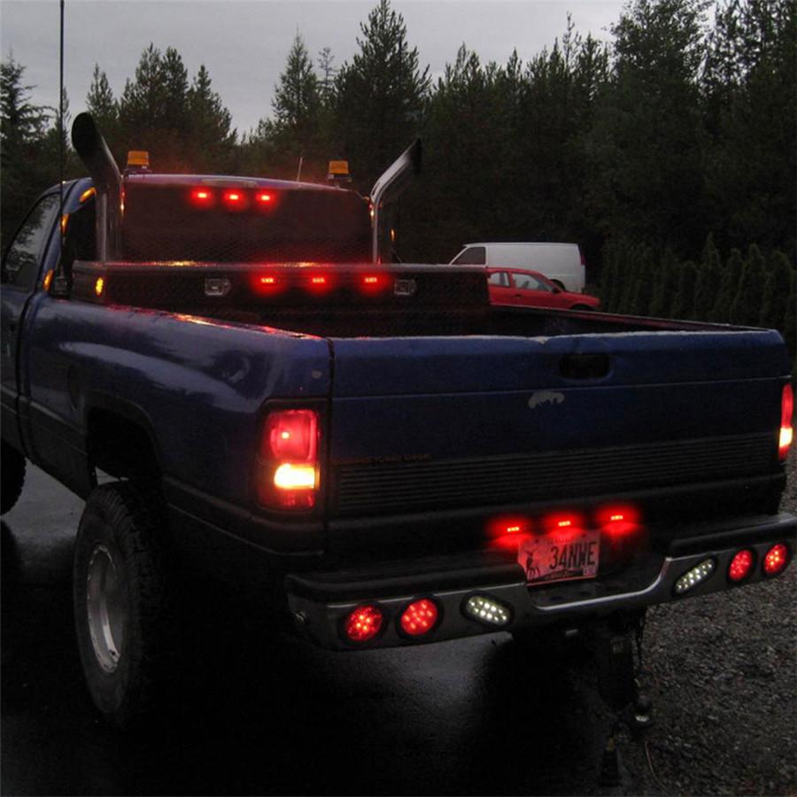 Red Clearance ID BAR Marker Light 3 Light 9 LED Trailer Sealed Stainless Steel