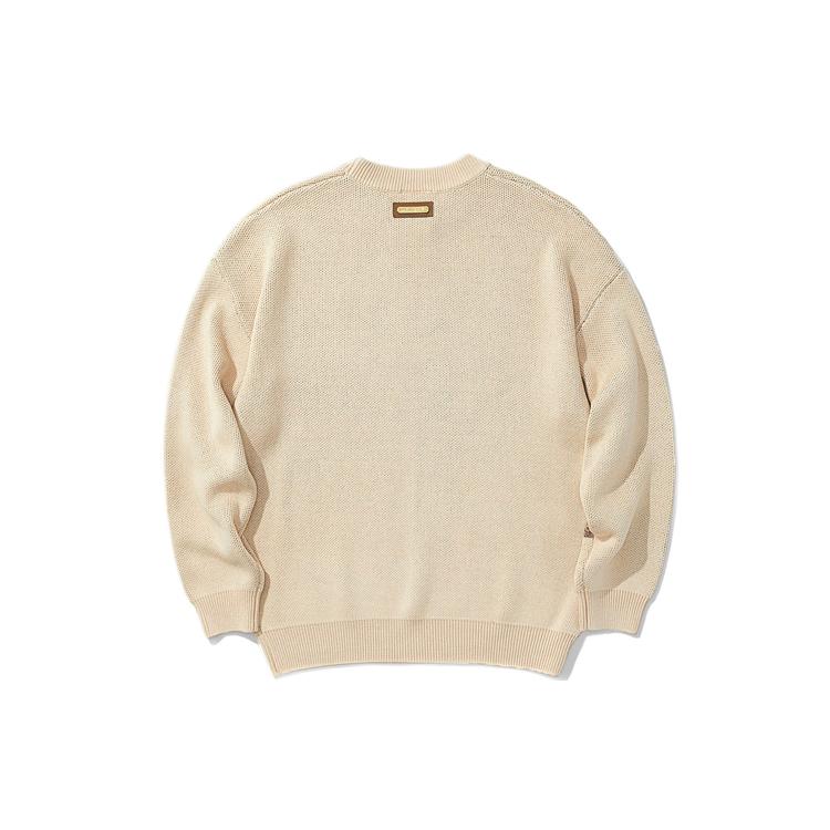 Li Ning Sweaters Men's Dusty Khaki Crew Neck Moderate Other AMBR085-1