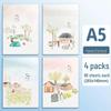 Soft Leather Student Notebook - A5/B5 Lined, Thick Cartoon Diary