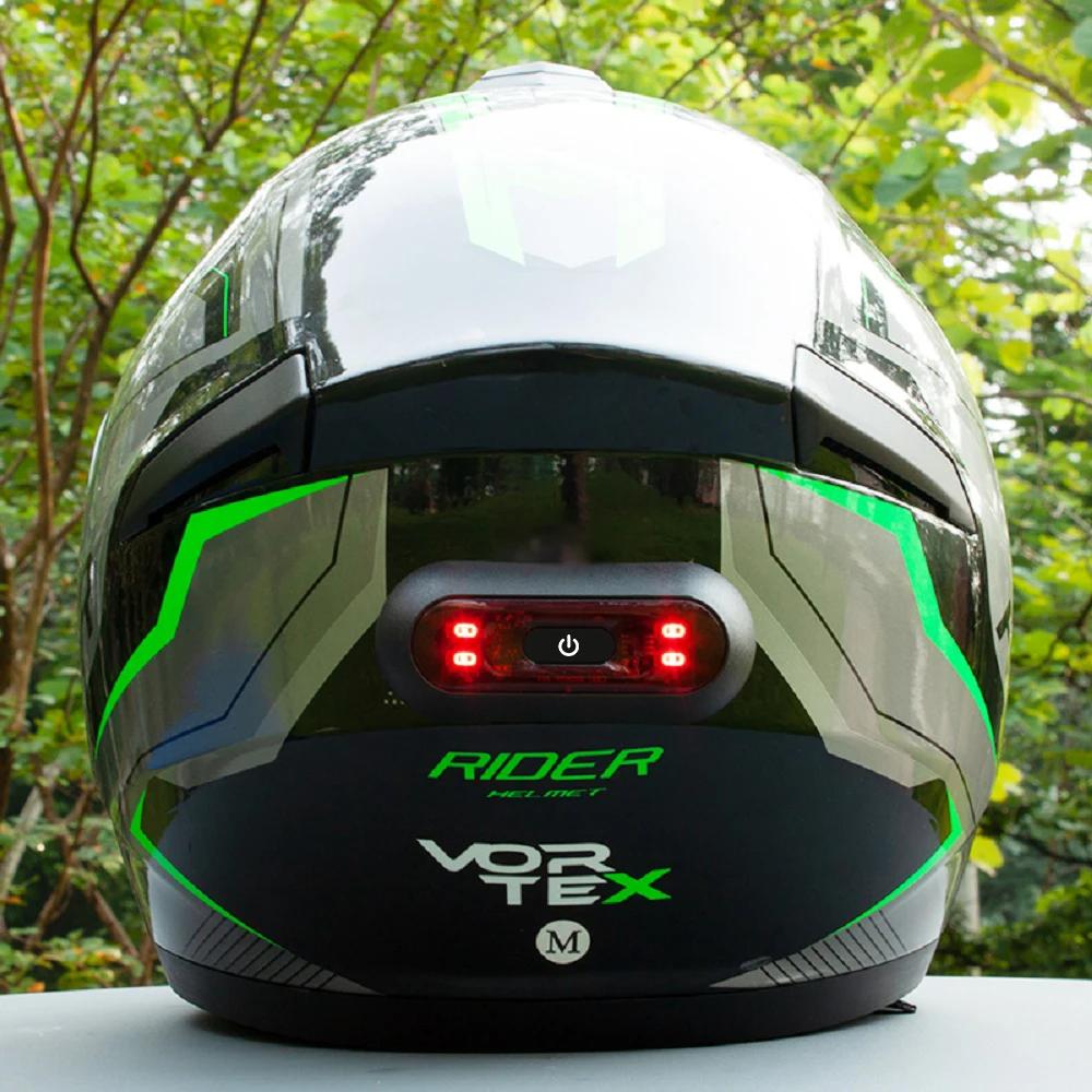 Motorradhelm-Rücklicht, wasserdichte LED-Rückleuchte, Sicherheitssignal, Warnleuchte, wasserdicht