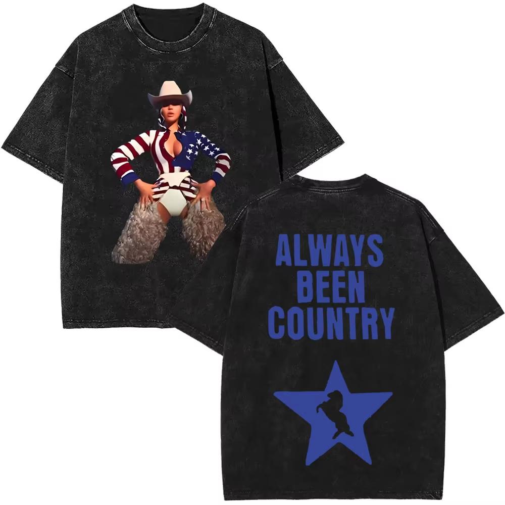 Retro Tvättad Beyonce Renaissance Världsturné T-shirt Album Konsert Musik T-shirts Herr Dam Vardaglig Bomull Vintage T-shirts