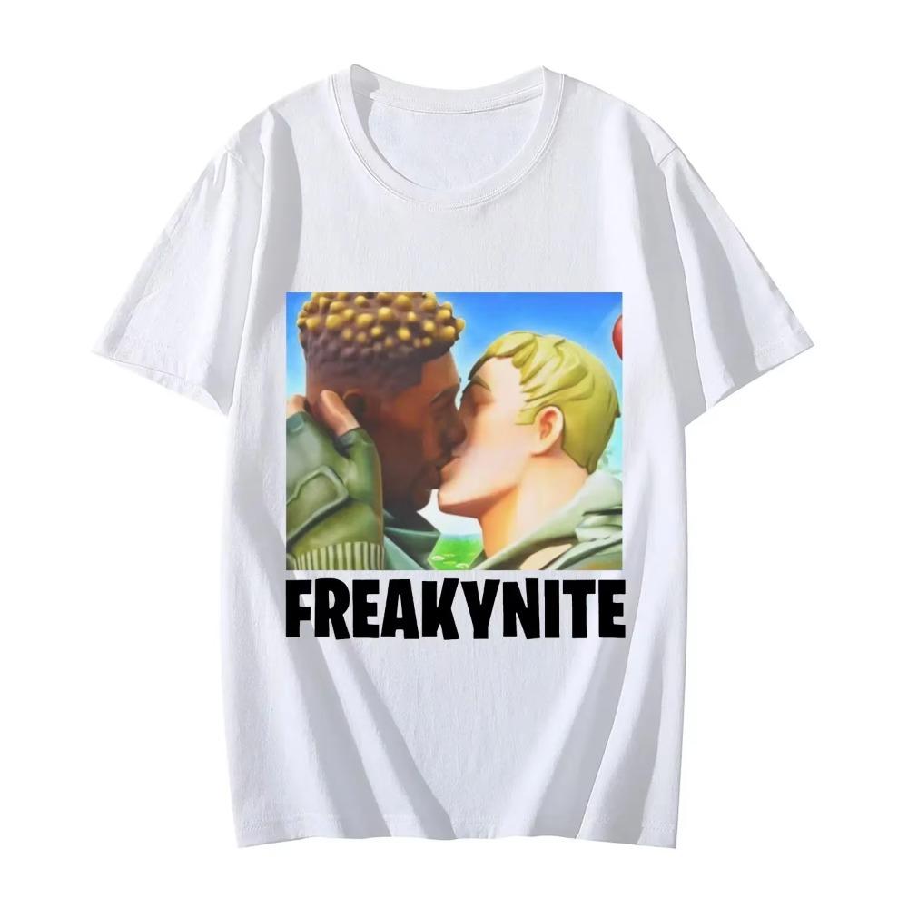 2025 Funny Meme Graphic T Shirts Freakynite Parody Brainrot Joke T-shirt Fashion Casual Loose Short Sleeve Tops Streetwear Women