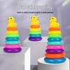 Colorful Rainbow Stacking Ring Tower Educational Toy for Ages 1-3