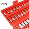 46Pcs Car Wrench Kit Strong Torque Wrenches Auto Repair Tools for Cars Bicycles Motorcycles Drive Sockets Hexagonal Kits for PH SL PZ HEX T-Drill