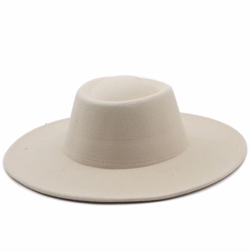 Women's Autumn/Winter Wool Felt Fedora - Large Brim Jazz Hat in French Hepburn Style