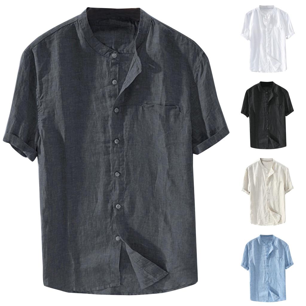 Men Casual Loose Short-sleeved Fashion Summer Beach Quick-drying Shirt