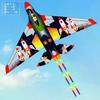 Colorful Fighter Jet Kite For Kids Large Airplane Kite With Long Tail Easy To Fly For Outdoor Park Beach Activities