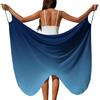 Damen Ombre Strand-Überwurf Cross-Shoulder Wickelkleid für Badeanzug Leichter weicher Stoff Fließender Sarong Rock für Urlaub Resort Kleidung