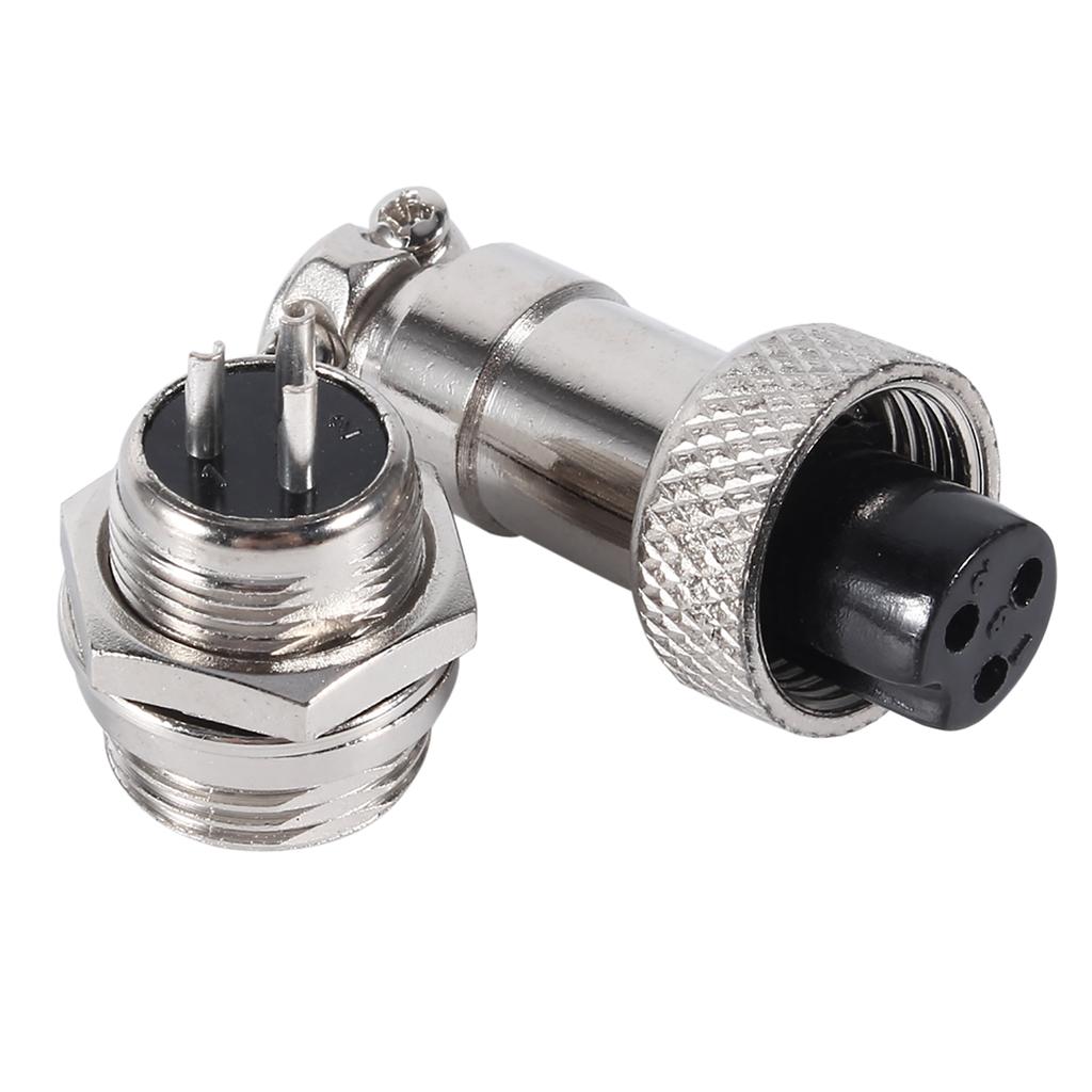 10 Set GX12 3Pin 12mm Aviation Plug Male Female Metal Socket Connector