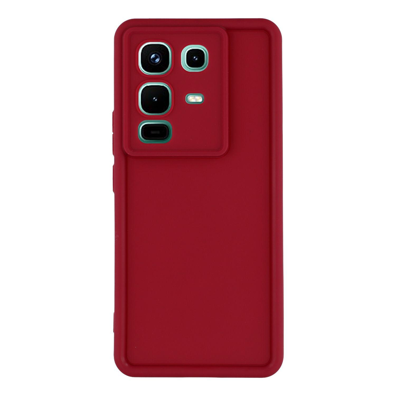 

For Infinix Note 50 4G/Note 50 Pro 4G Case Grooved Design TPU Anti Slip Phone Cover Red