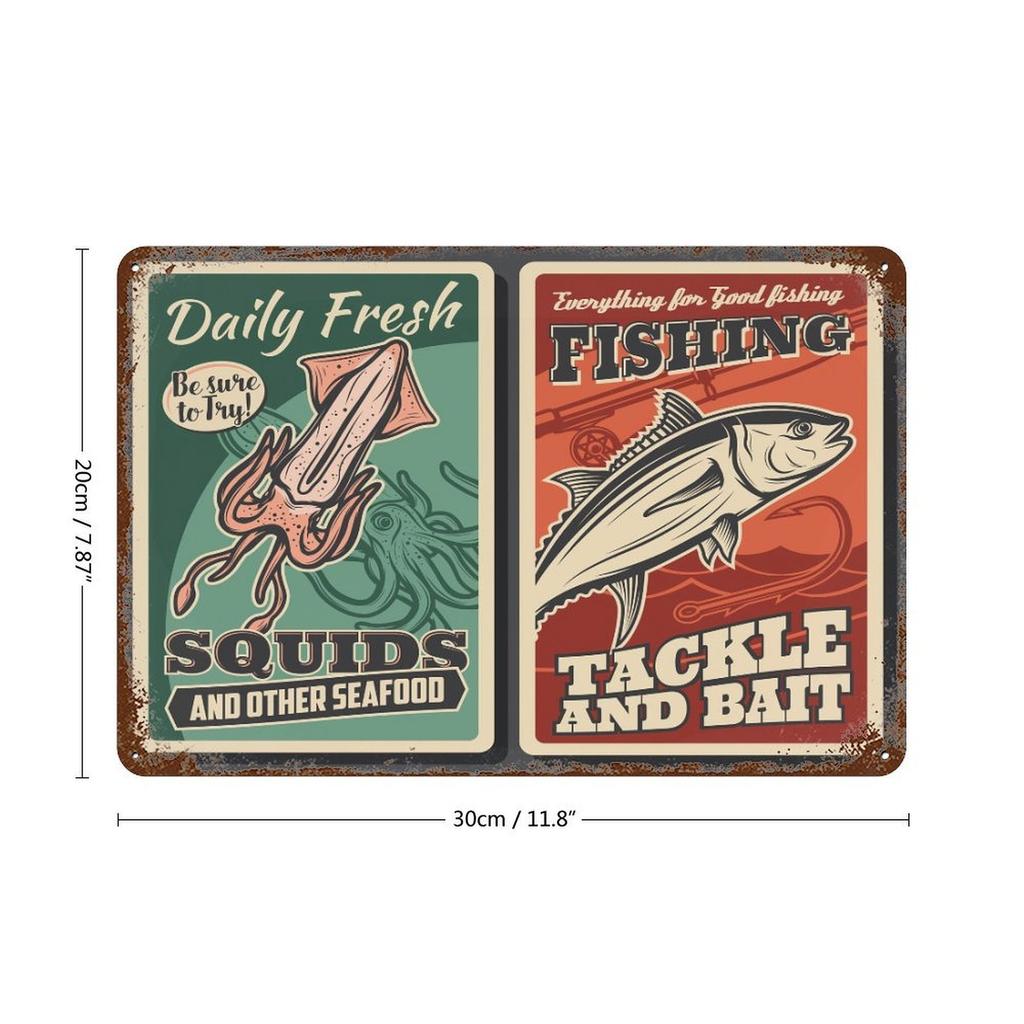 1-Pack Vintage Wall Mounted Metal Sign, 20×30cm and 30×40cm, Rust-effect Artwork for Pub, Restaurant or Game Room