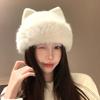 Plush Cat Ear Beanie Warm Pullover Hat Casual Knitted Winter Cap  Winter Wear