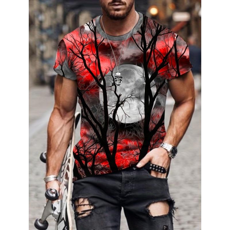 Summer Men's New Shirt 3D Printing Personality Trend Youth Casual Top Summer Light and Breathable Large Size T-shirt