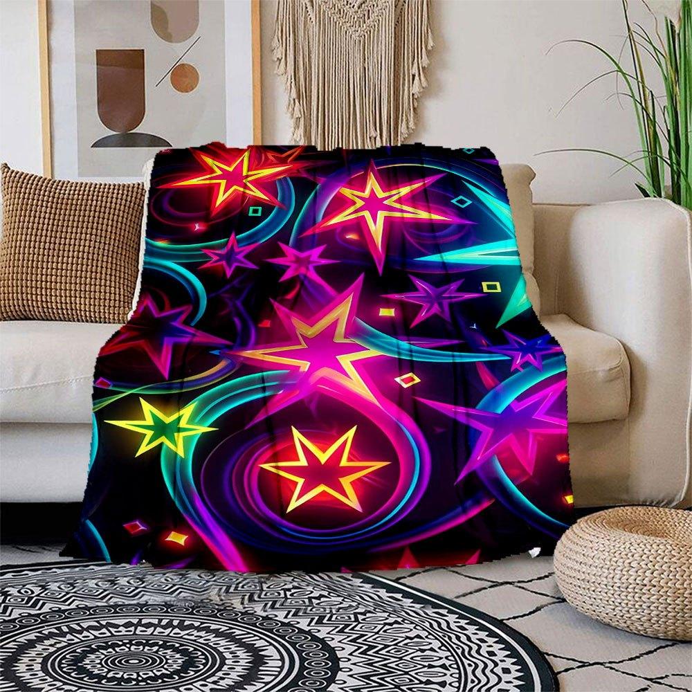 

Neon Starry Night Wallpapers for iPhone & AndroidBlanket Flannel Throw Blanket for Sofa, Bed, Travel, Camping, Office, Couch, Chair, And Bed 150x180cm