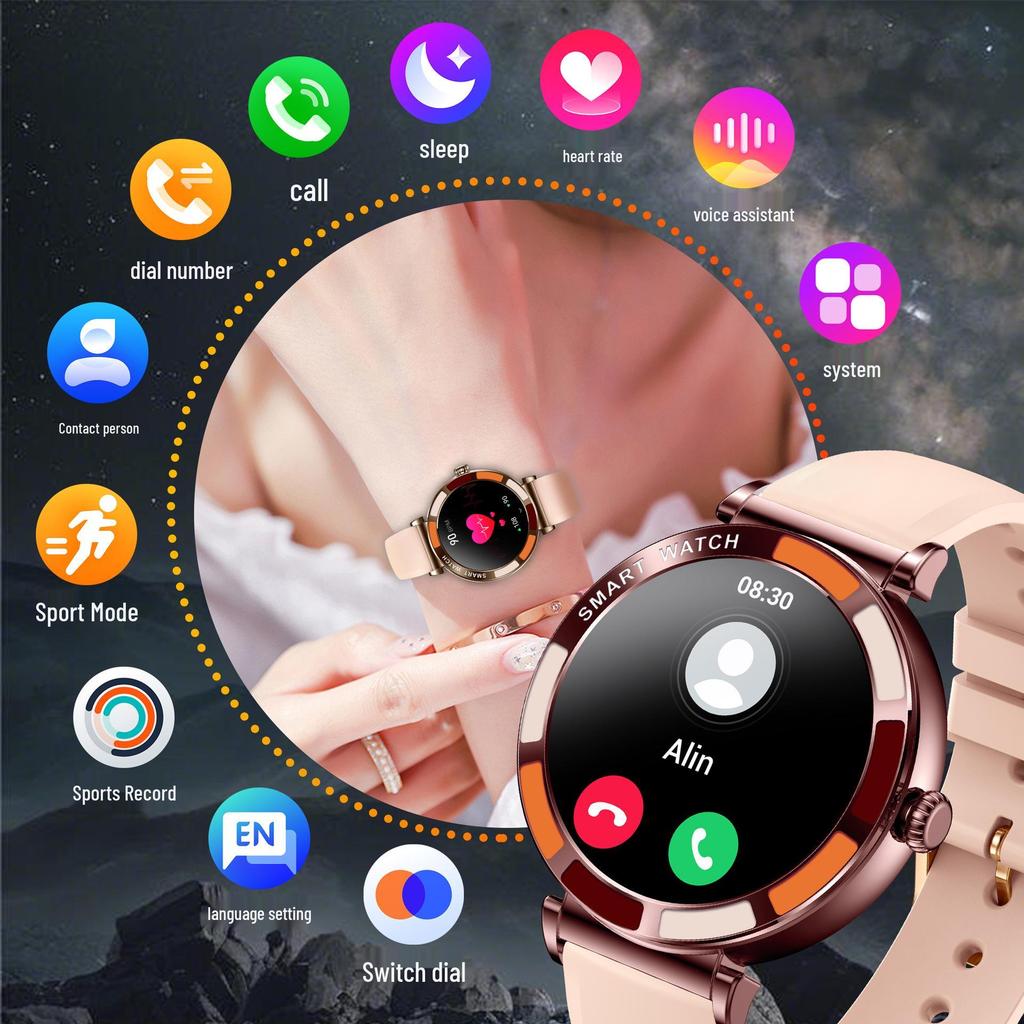 Women's Bluetooth Smartwatch: Heart Rate, Sleep Monitor, IP67 Waterproof, Outdoor Sports Bracelet