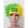 Fotbalový zápas Národní vlajka Paruka Afro vlasy Dekorace Fotbalový fanoušek Oslavné rekvizity