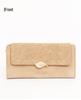 Women's 2025 Korean PU Leather Retro Leaf Buckle Long Wallet Clutch