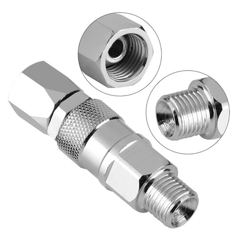Pack of 2 Sturdy Stainless Steel Airless Sprayer Joint Connectors 1/4 Inch Accessory with Various Paint Sprayers