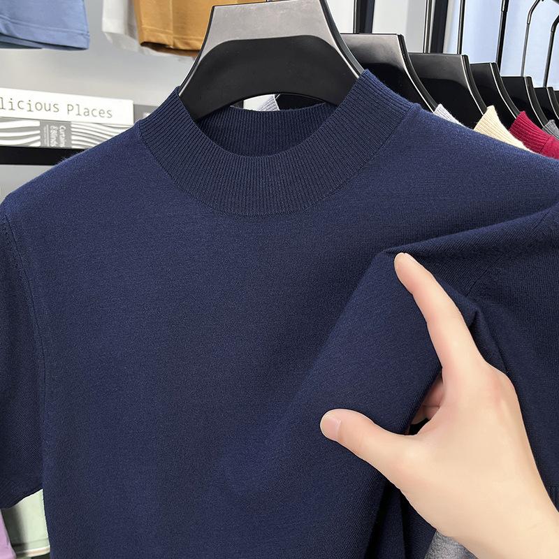Short Sleeve Soft Breathable Versatile Top M темно-синий