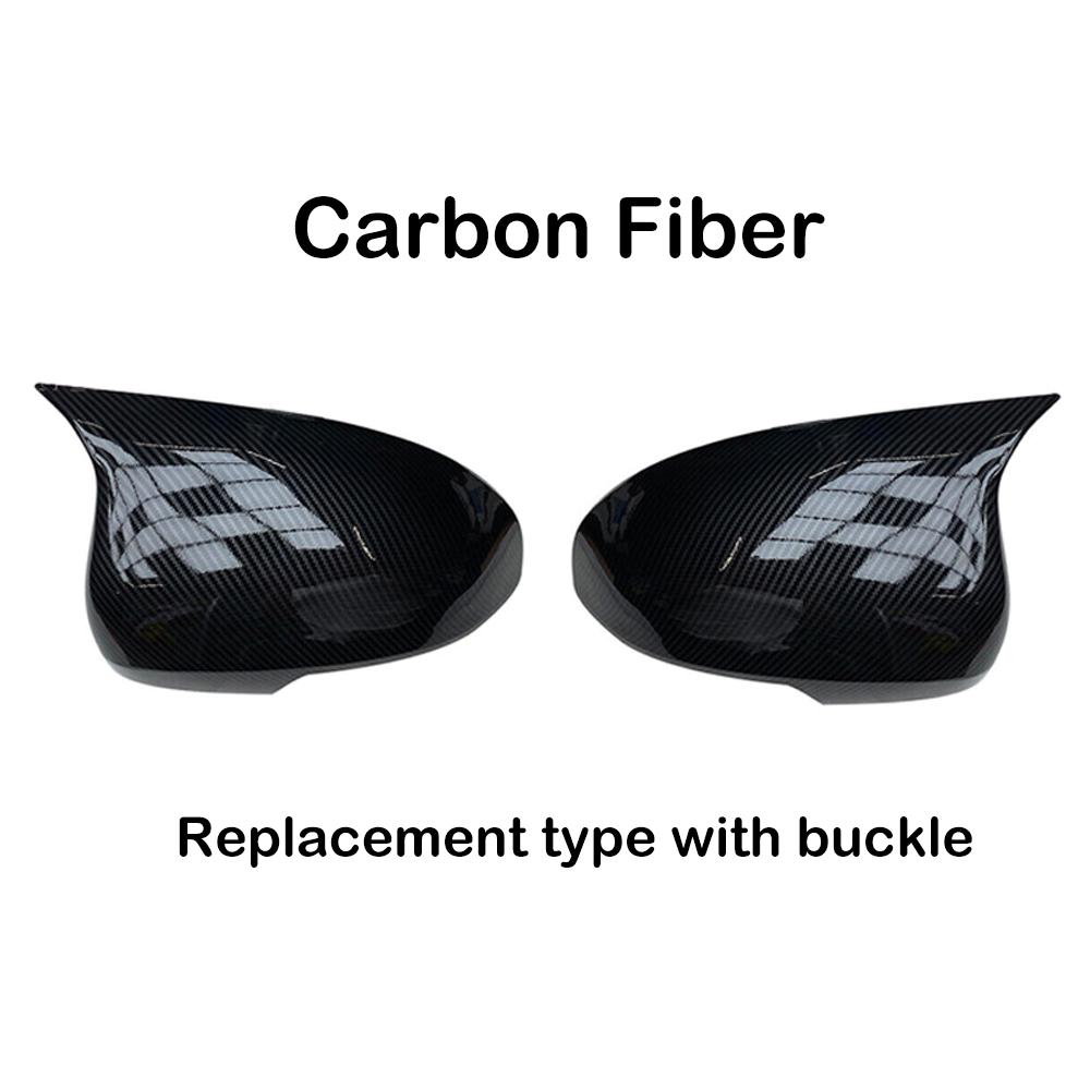 For Toyota Mark X Reiz 2010-2017 Rearview Side Mirror Cover Wing Cap Exterior Door Rear View Case Trim Carbon Fiber Look Black