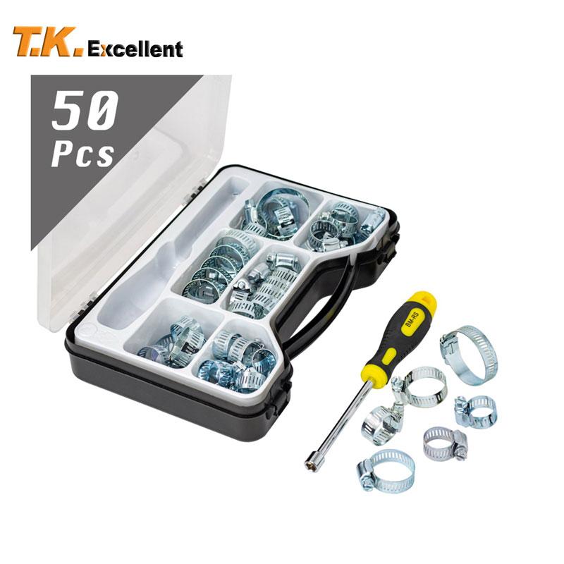 

Регулируемый червь Gear шланг зажимы Ассортимент Kit 50Pcs зажим для трубы