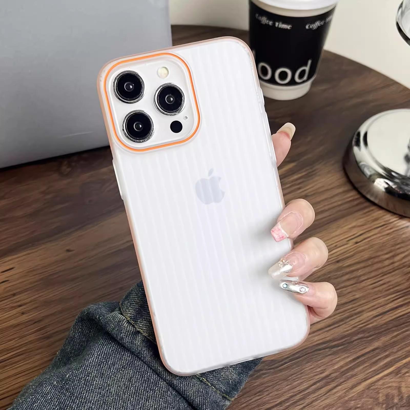 

Corrugated Grating Magnetic Case Suitable for IPhone 16 Ice Fog PC Matte Phone Case Apple 15 Anti Slip Strip 14 Transparent iPhone12promax