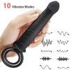 Höhepunkt Verzögerung Penis Ring Vibrator für Paare Silikon Tragen Dildo G-punkt Stimulieren Anal Butt Plug Massagegerät Erwachsene Sex Spielzeug für Männer Frauen Masturbator
