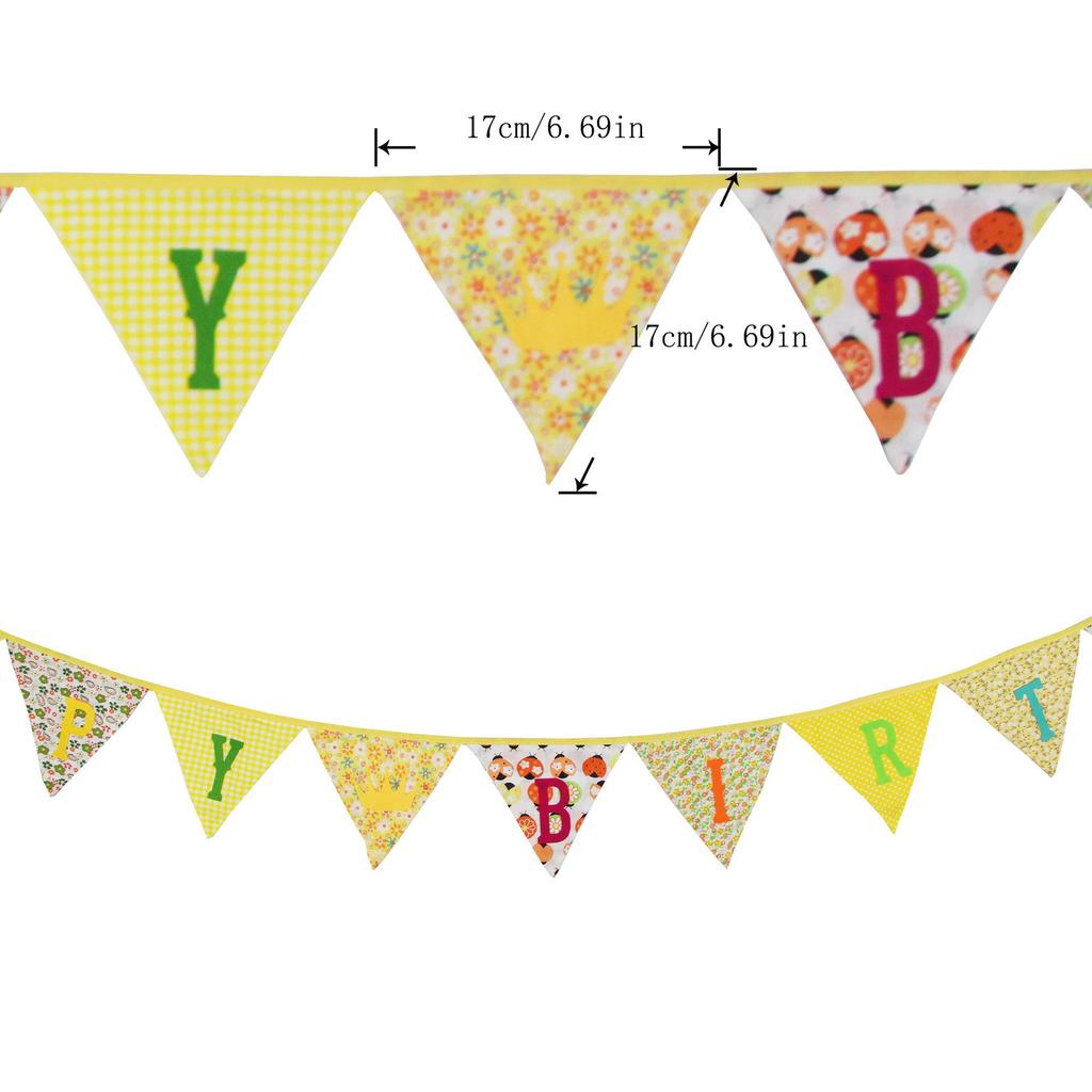 Multicolor Birthday Triangle Flags for Kids' Party Tent Decor