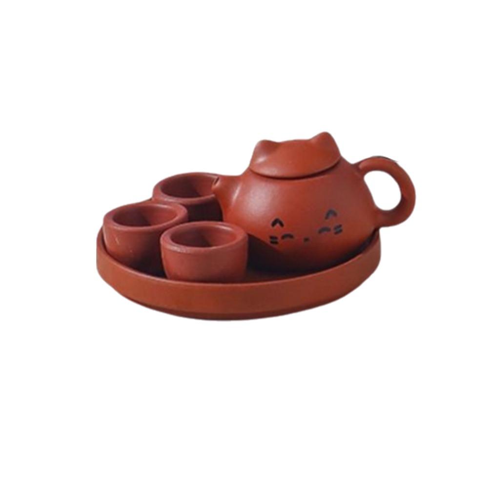 Chinese Style Milk Tea Lid Accessories Exquisite Ceramic Cat Ear Pot  Hotel