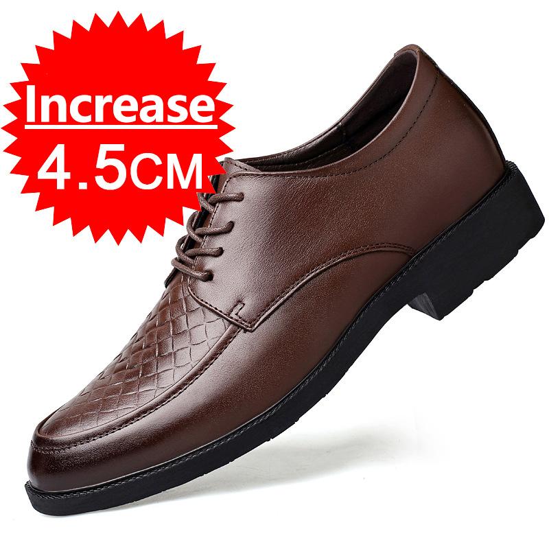 

Летняя мужская трендовая обувь на толстой подошве из коровьей кожи, обувь для увеличения роста, высококлассная деловая мужская повседневная обувь, большой размер 36-47 47 коричневый
