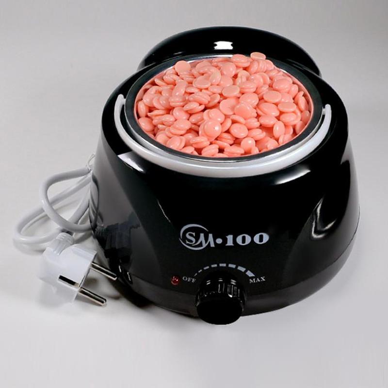 Elektrischer Wachserhitzer, Paraffinwärmer, Haarentfernungsmaschine, 100 g Bohnen, 10 Stück Holzaufkleber, Haarentfernungssets, Wachsset