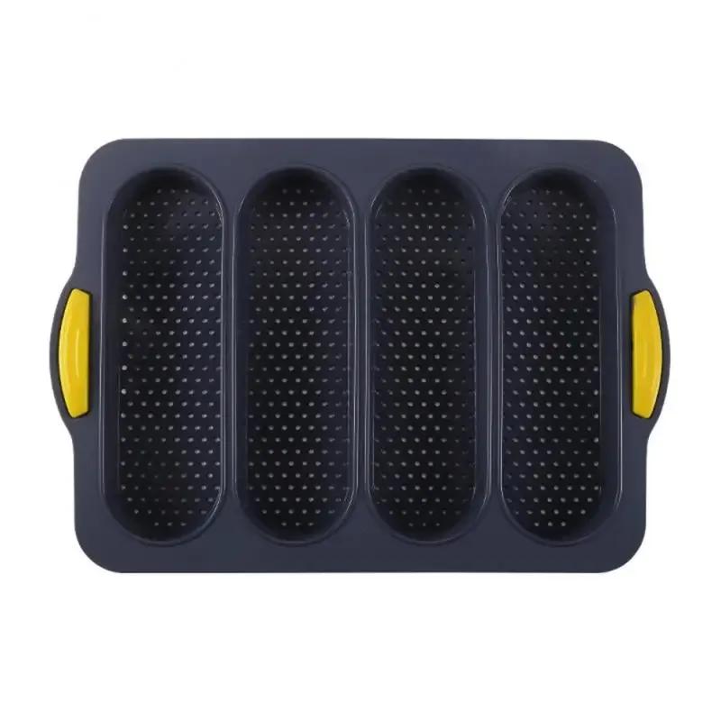 New 4-slot Open Silicone Bread Mold Non-Stick Bread Silicone Mould French Baguette Mold Baking Pans For Kitchen Baking Tool
