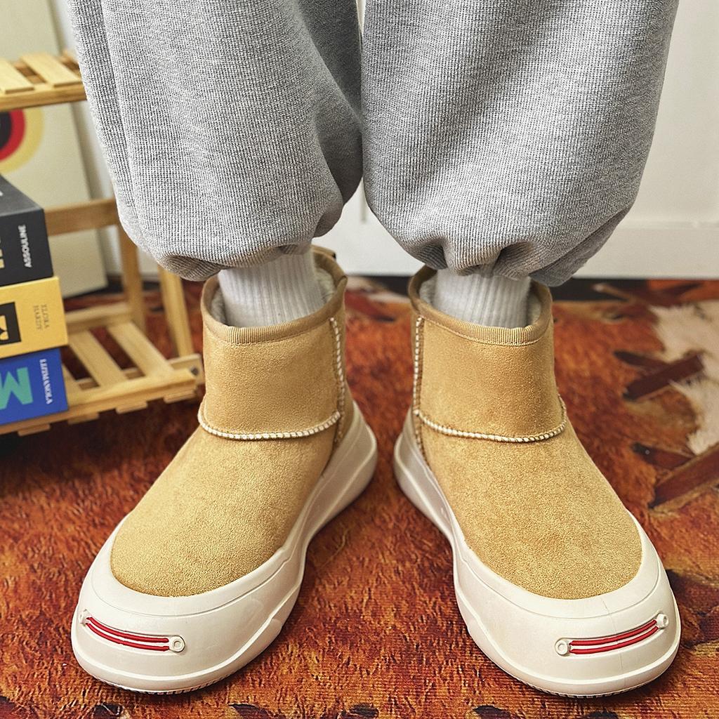 Fashion Fashion Versatile Ankle Boot 2024 New Warm Cotton Shoes Comfort Non Slip Men Shoes High Top Casual Leather Boots Men Casual Shoe