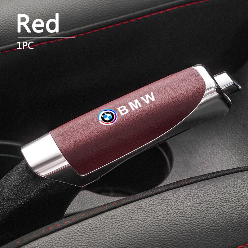 ABS Leather Car Handbrake Cover Protective Sleeve Hand Brake Anti-Slip Cover For BMW 50th Anniversary 1 3 5 7 Series E83 F16 E70 DX6