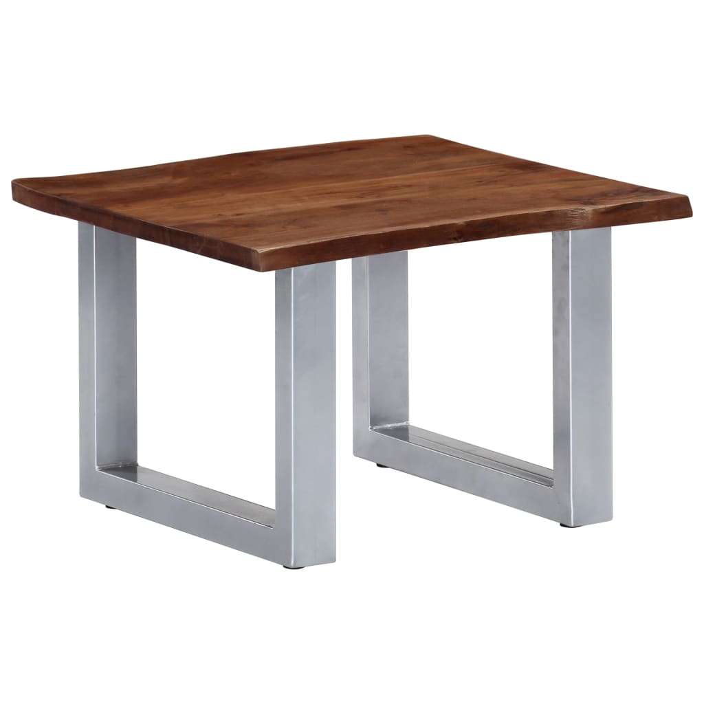 Coffee Table with Natural Edge 60 X 60 X 40 Cm Solid Acacia Wood