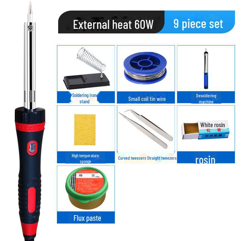 

Мощный электрический паяльник 60 Вт с подсветкой для сварки и выжигания