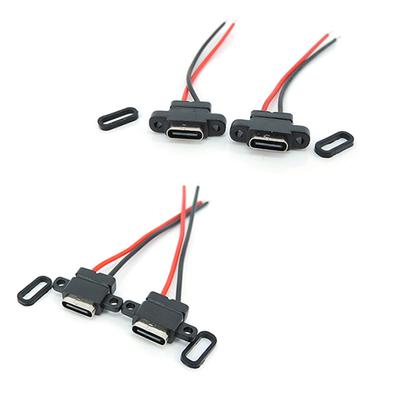 Type-C 2Pin SMD SMT Svařovací drát Vysokoproudový Port pro rychlé nabíjení Vodotěsná Samice Napájecí Zásuvka USB 3.1 DIY Opravný Konektor