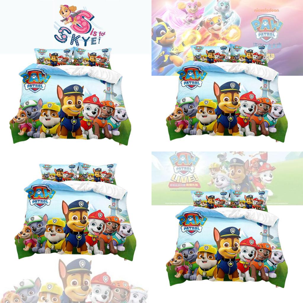 Povlečení Tlapková patrola Polyesterové ložní prádlo pro děti Obsahuje 1 povlak na polštář a 1 povlak na přikrývku Velikost 135x200cm
