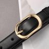 Korean Style Women's Dress with Decorative Belt and Alloy Pin Buckle - Versatile Casual Thin Waistband