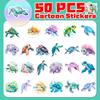 50 Blue Sea Turtle Stickers Cartoon Sea Turtle Graffiti Stickers Colorful Ocean Turtle Diy Scooter Stickers