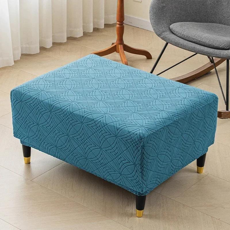 High Spandex Ottoman Slipcover Rectangle Footrest Footstool Protector Covers Stretch Fabric Storage Ottoman Covers Multiple Size