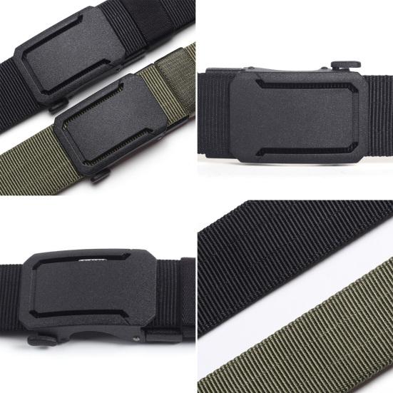 Versatile Ratchet Belt with Adjustable Security Buckle Double-Layer Reinforced Nylon Webbing Reinforced Men Belt