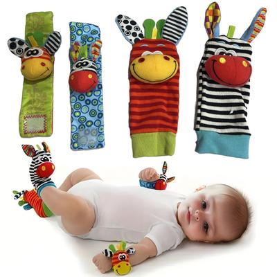 Baby Rattles Socks Wrist Toys High Contrast Baby Toys Black