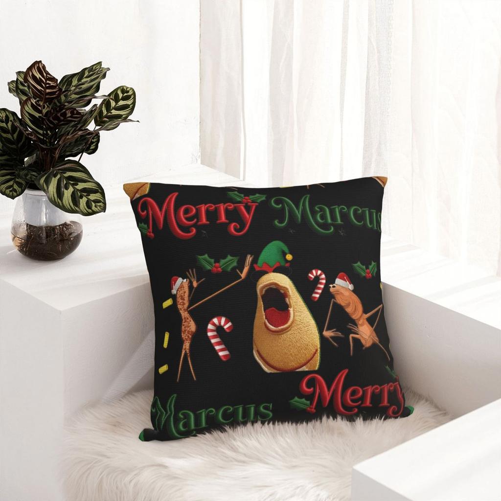 Funny Marcus The Worm Square Pillow Case Merry Christmas Cushion Covers Fashion Decor Pillowcase For Home 45X45Cm