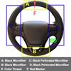 For Ford Explorer 2016 2017 2018 Hand Sewing Car Steering Wheel Cover Non-slip