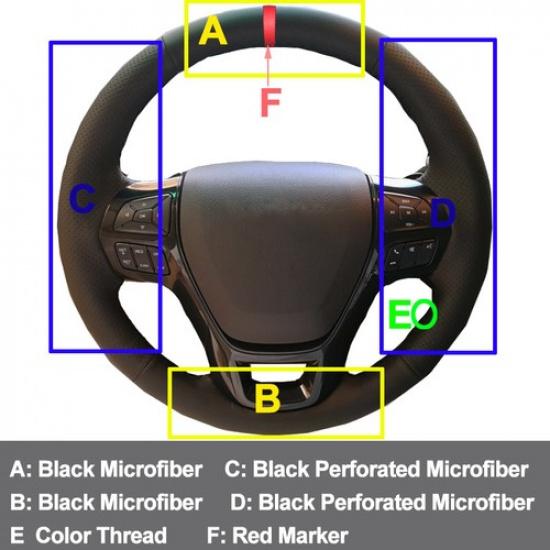 For Ford Explorer 2016 2017 2018 Hand Sewing Car Steering Wheel Cover Non-slip