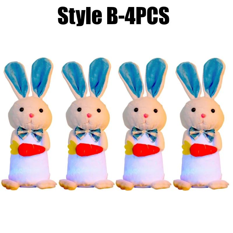 Plush Glowing Bunny Doll Figure Character Easter Happy Bunny Ornament Easter Decoration Garden Yard Decorations Ornament
