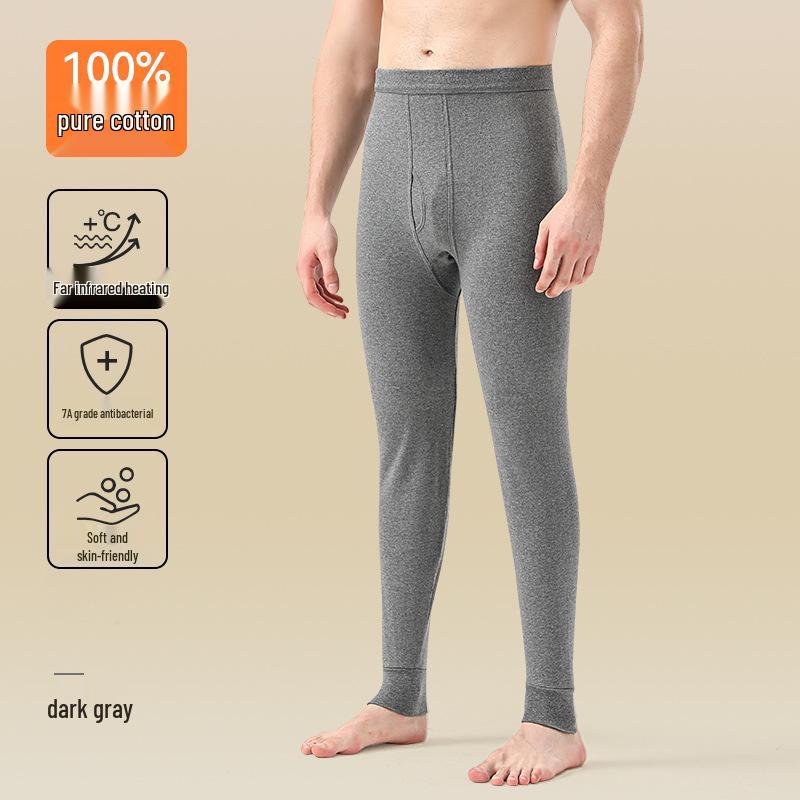 Men's Slim Fit Pure Cotton Warm Trousers - 100% Cotton, Plus Velvet, Ideal for Autumn and Winter