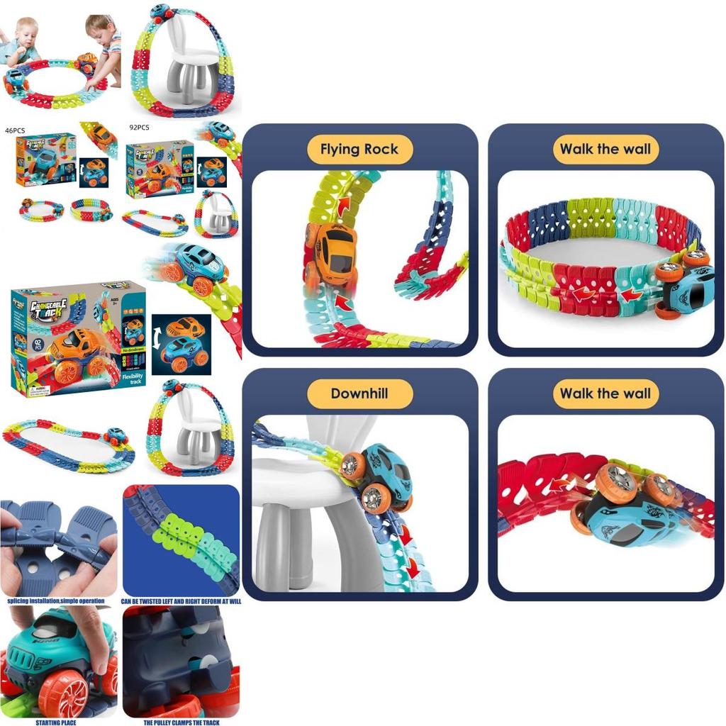 Magisches Schwerelosigkeits-Autobahn-Spielset mit LED-Rennwagen und im Dunkeln leuchtenden Regenbogen-Schienen Perfektes Geschenk für Kinder!