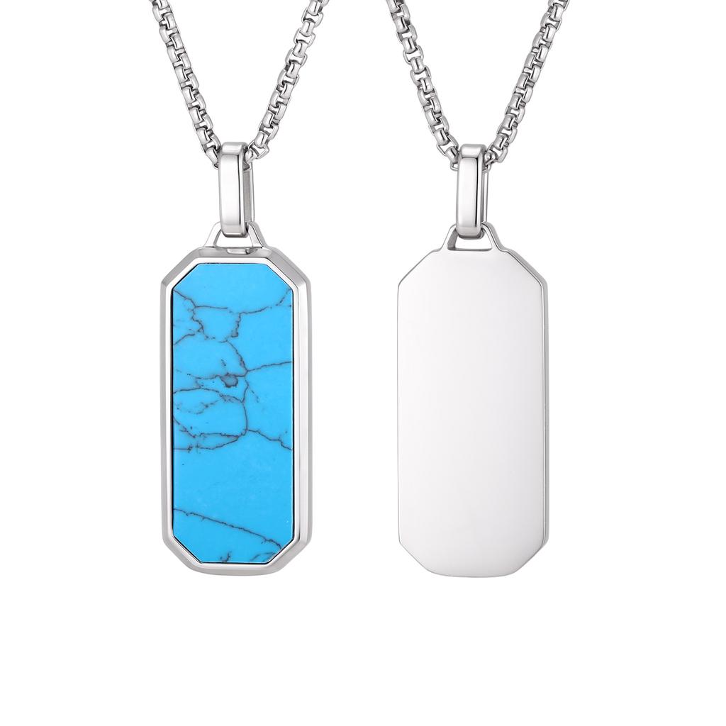 Collana con Ciondolo Geometrico Vnox per Uomo Donna, Acciaio Inossidabile Colore Argento Oro Catena a Maglia Scatola Collane, Gioielli Punk Hip Hop Regali